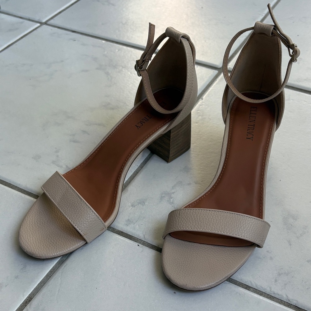 Ellen Tracy Beige High Heel Sandals